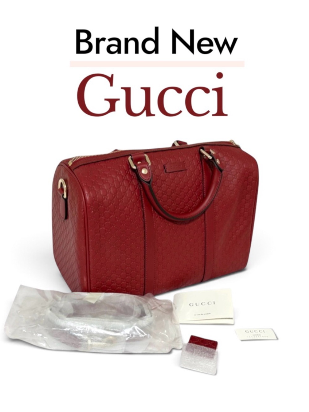 Gucci Red Microguccissima Medium Joy Boston Guccissima Leather Bag